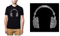 LA Pop Art Mens Premium Blend Word Art T-Shirt - Headphones - Music Genres
